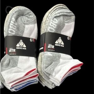 NWT- Above the Rim White and Gray No Show Socks Set